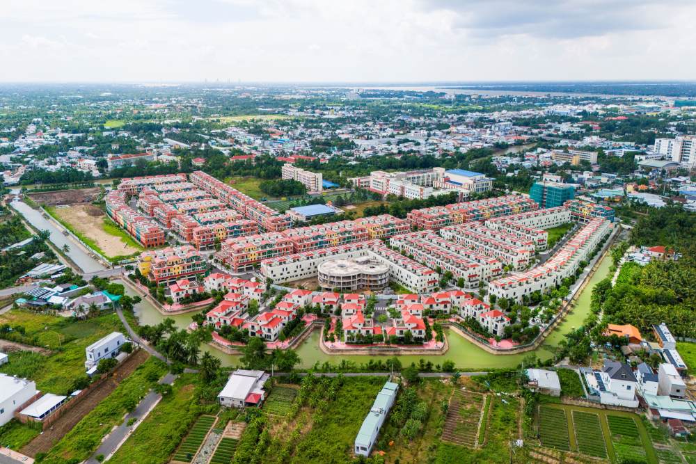 Khu dân cư Phước Thọ tại Vĩnh Long được kiến tạo theo mô hình khu đô thị tích hợp, đồng bộ. Ảnh: T&T Group