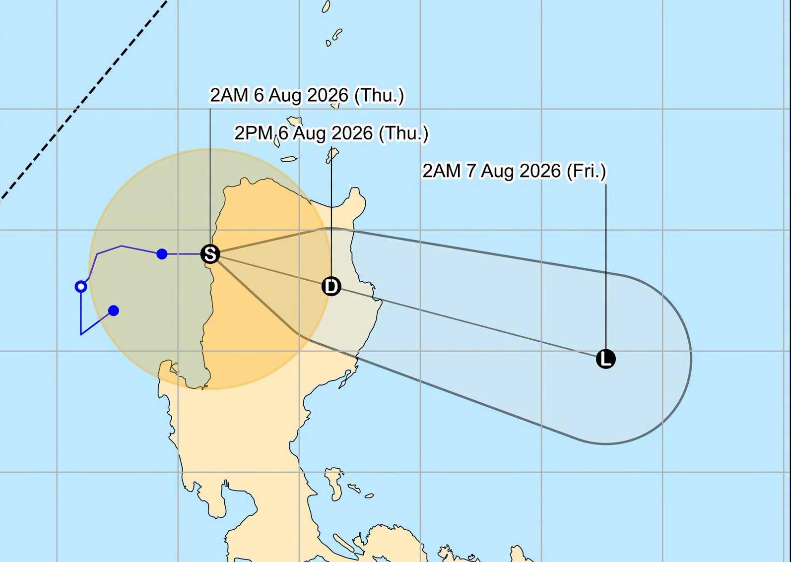 Storm No. 3 officially makes landfall, causing widespread heavy rain. Photo: PAGASA