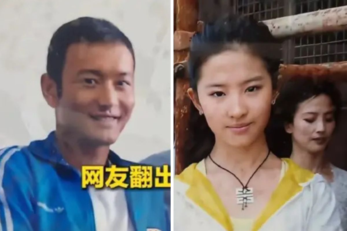 Huỳnh Hiểu Minh và Lưu Diệc Phi trên phim trường “Thần điêu đại hiệp” năm 2004. Ảnh: Xinhua