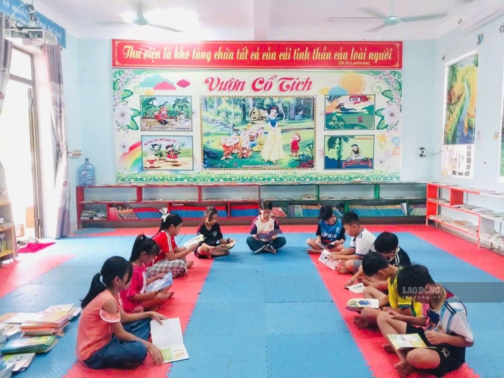 Mô hình Vườn cổ tích tại Trường Tiểu học Sơn Ninh (Hà Tĩnh). Ảnh: Trần Tuấn