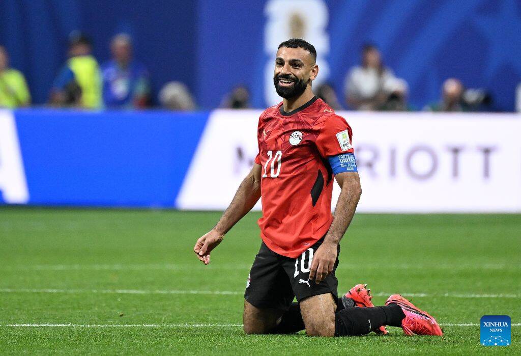 Salah trong màu áo tuyển Ai Cập tại World Cup 2026. Ảnh: Xinhua