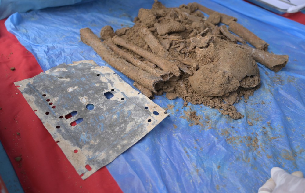 The artifacts found contain information about martyr Nguyen Van Thuan. Photo: Phuong Vu/An Giang Military Command
