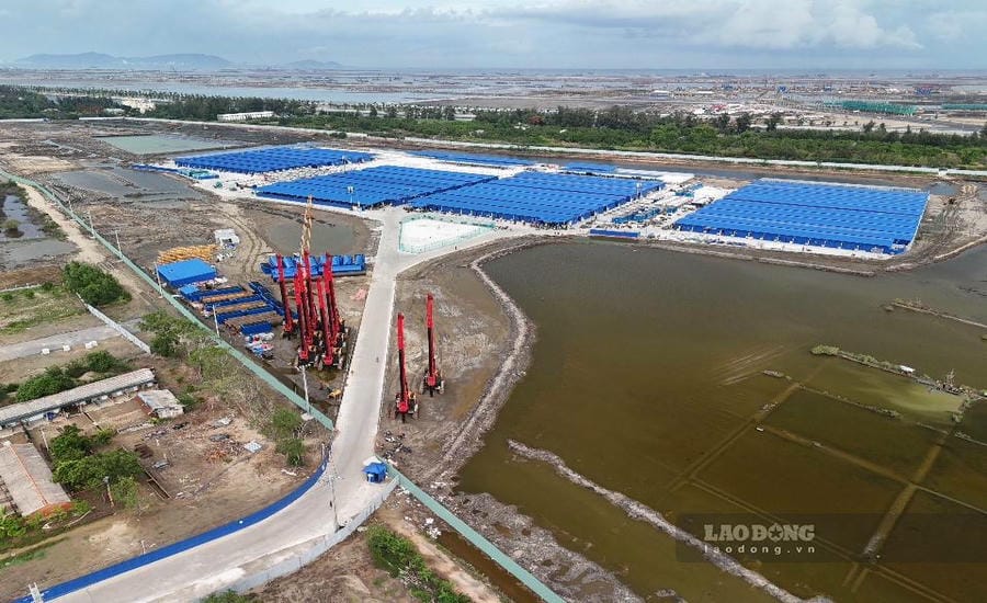 Construction of Can Gio station and Depot of Ben Thanh - Can Gio Metro line. Photo: Anh Tu