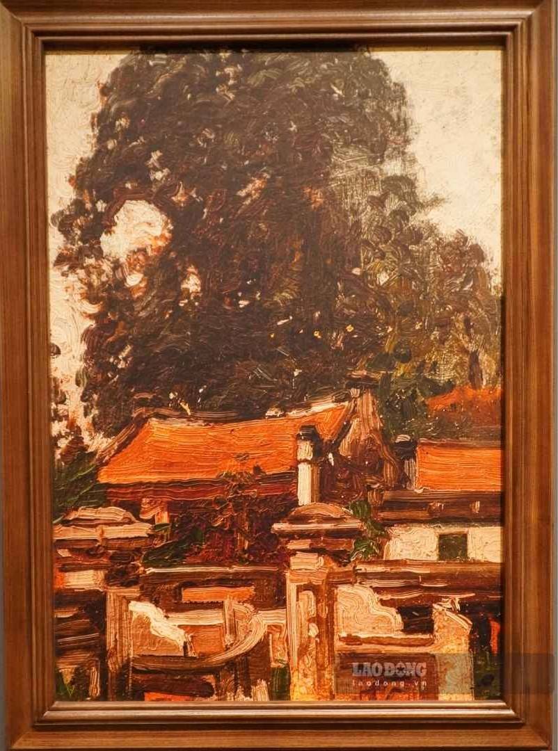 “Phong cảnh Văn Miếu” (1920) của François de Marliave ghi lại hình ảnh di tích trong giai đoạn khoa cử Nho học đã khép lại.