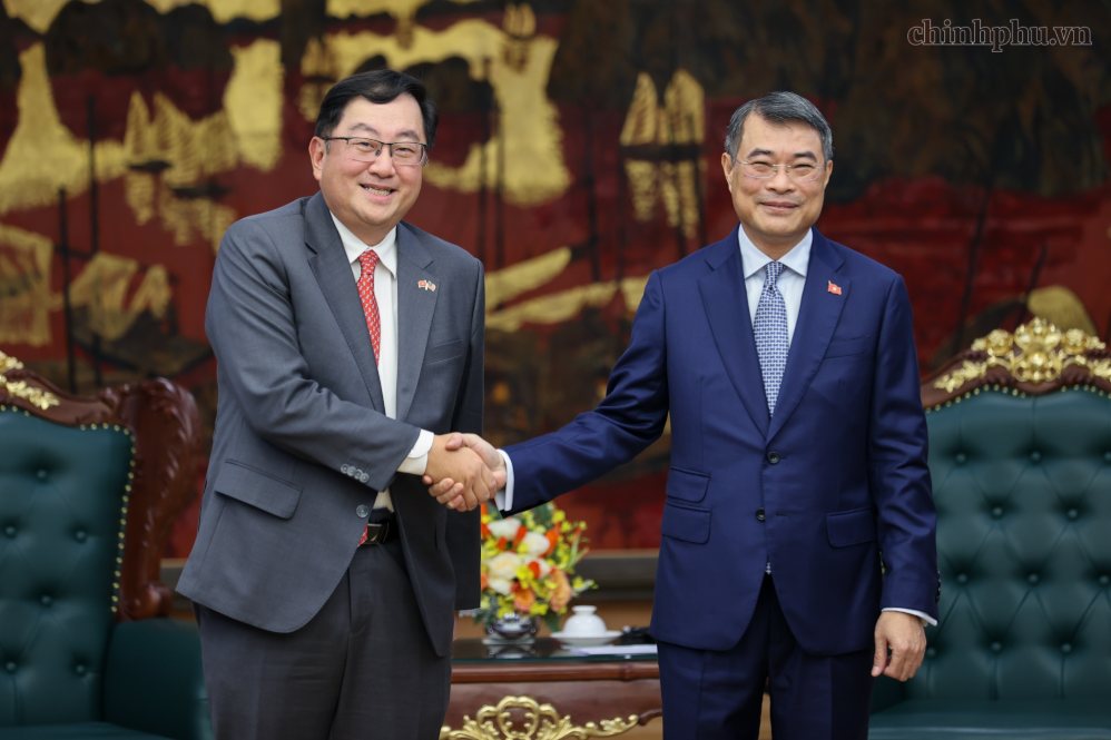 Politburo member, Prime Minister Le Minh Hung receives Malaysian Ambassador Tan Yang Thai. Photo: VGP