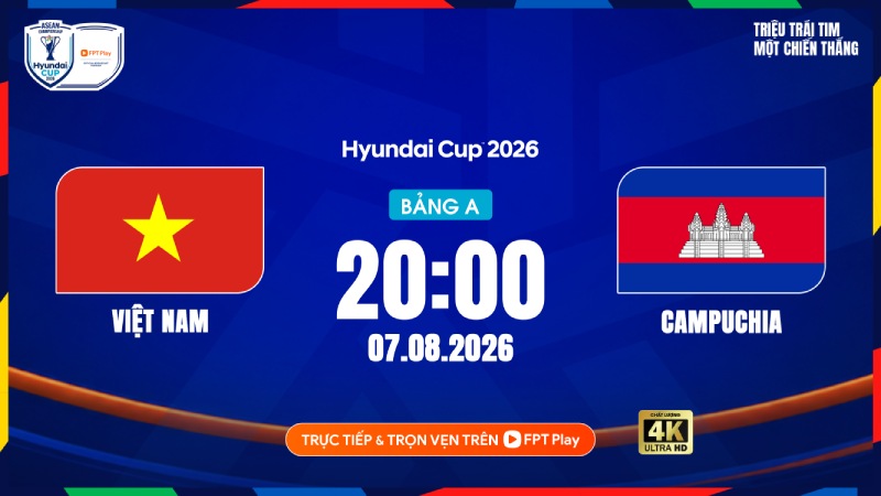 Link to watch live Vietnam vs Cambodia match at ASEAN Cup 2026. Photo: FPT Play