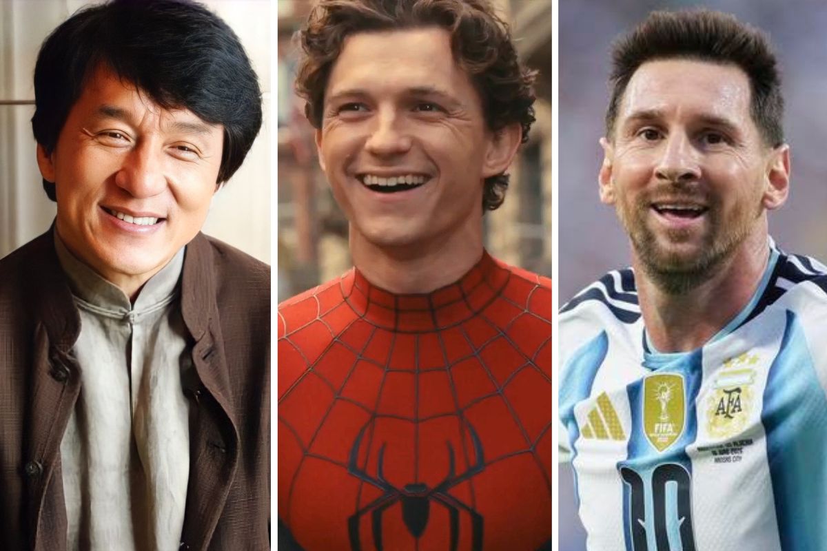 Jackie Chan, Tom Holland, Lionel Messi. Photo : Xinhua, CGV