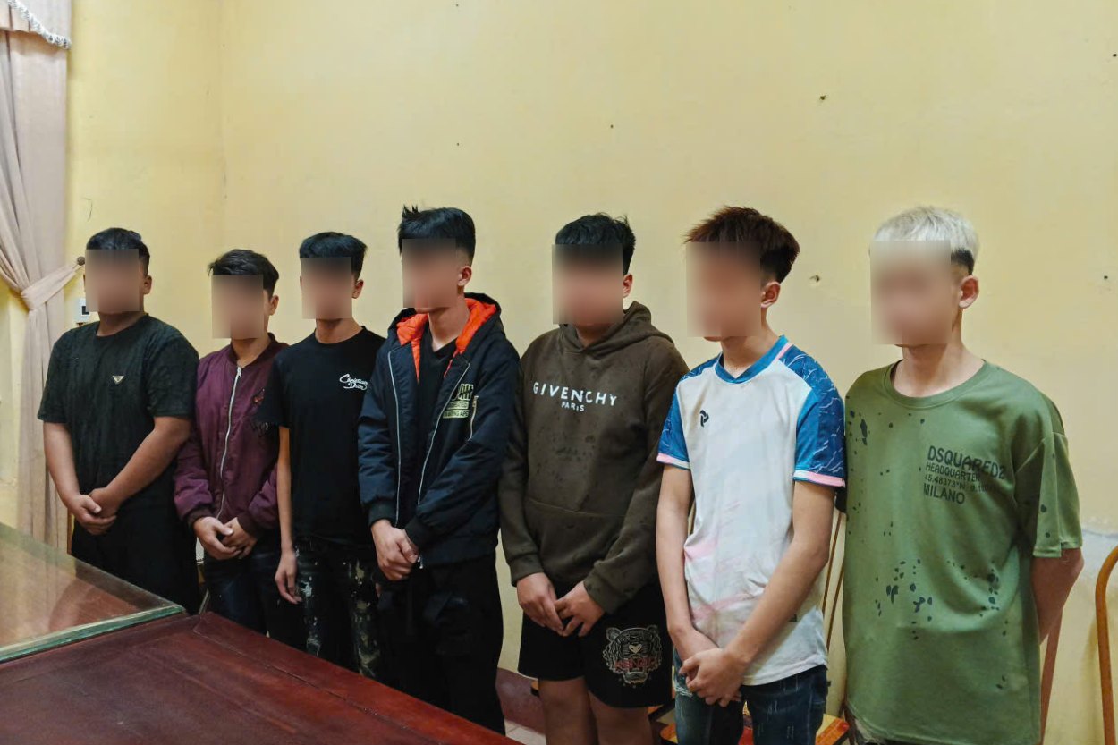 Trong nhóm thanh thiếu niên, đã có 4 đối tượng gây rối trật tự công cộng bị khởi tố. Ảnh: Công an tỉnh Phú Thọ