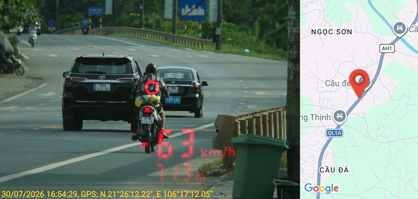 An image of a violating vehicle being fined by traffic police of Bac Ninh province. Photo: Bac Ninh Traffic Police