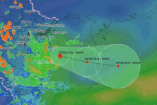 Forecast of area affected by new tropical depression in the East Sea