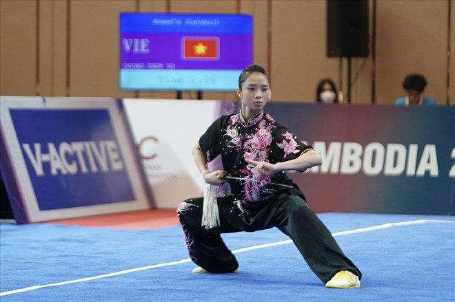 L'athlète de wushu Dương Thúy Vi continue d'être récompensée pour participer aux ASIAD 20. Photo: Thanh Vũ
