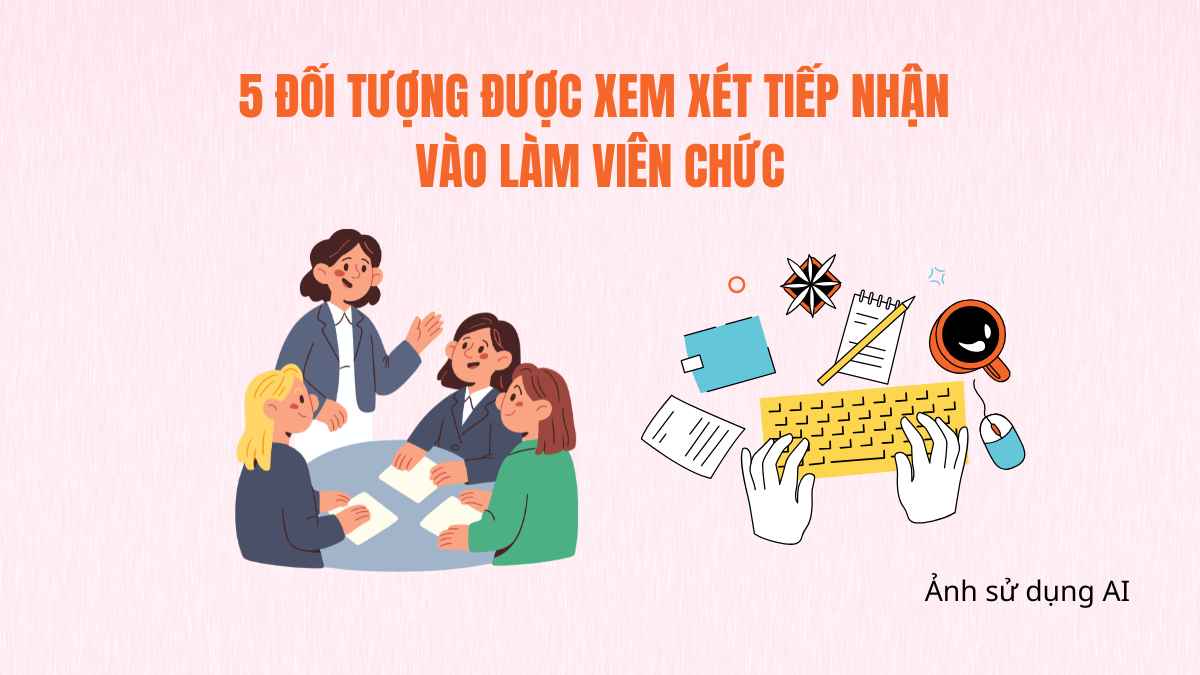 5 subjects are considered for recruitment as civil servants. Photo using AI