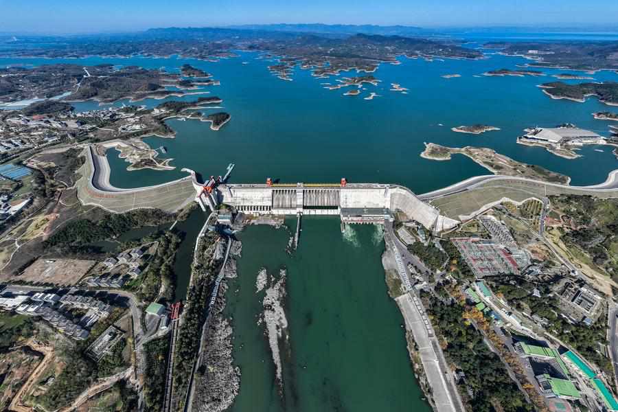 Overview of Dan Giang Khau dam in Hubei province, central China. Photo: Xinhua