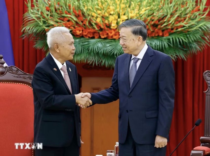 General Secretary and President To Lam receives Chairman of the National Assembly of the Kingdom of Thailand Sophon Zaram. Photo: VNA