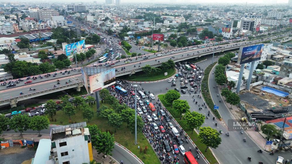Hiện trạng nút giao Bình Lợi. Ảnh: Anh Tú