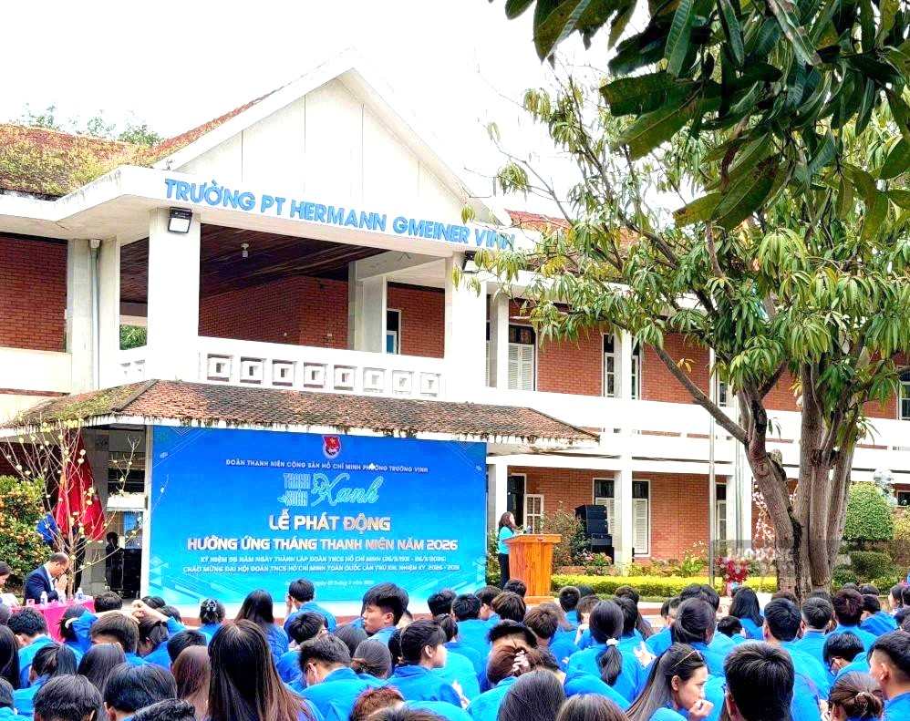 Tran Quoc Hoan High School (Nghe An) was established on the basis of receiving the original state of Hermann Gmeiner Vinh High School. Photo: Quang Dai