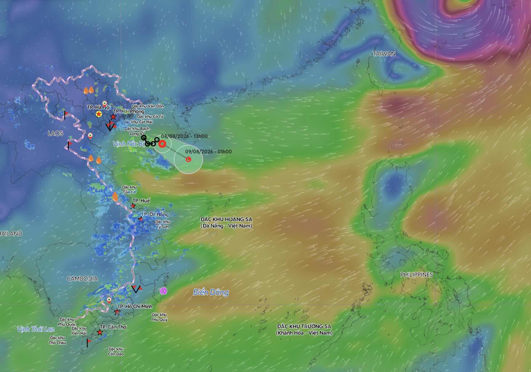 Update on the location and path of the tropical depression in the next 12 hours. Source: Vietnam Disaster Monitoring System