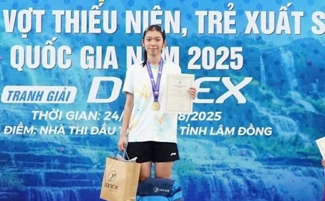 La joueuse de tennis Nguyen Thi Thu Huyen joue bien aux Philippines. Photo : Fédération vietnamienne de badminton