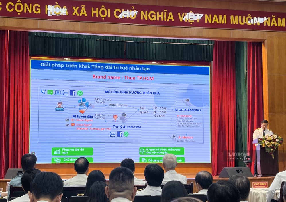 Thuế TPHCM xây dựng tổng đài có brand name (tên thương hiệu) là “Thue TP.HCM” để tránh tình trạng lừa đảo, mạo danh. Ảnh: Bảo Chương