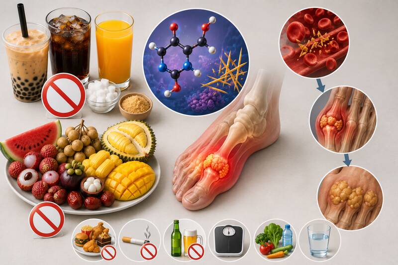 Types of drinks and fruits that gout patients should limit. Photo supported by AI