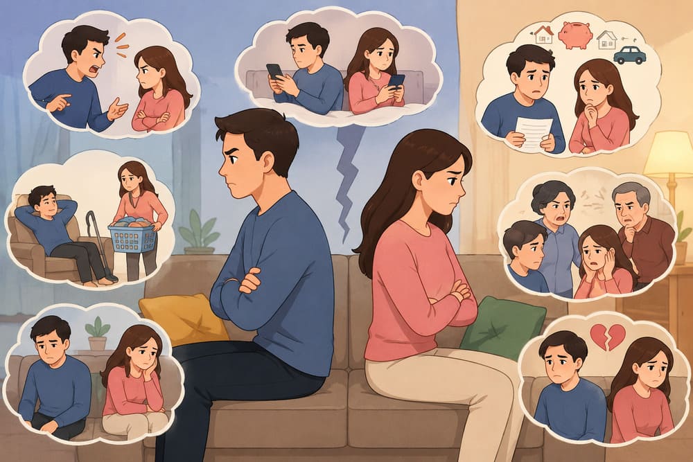 Things that make couples become cold and distant. Photo: AI