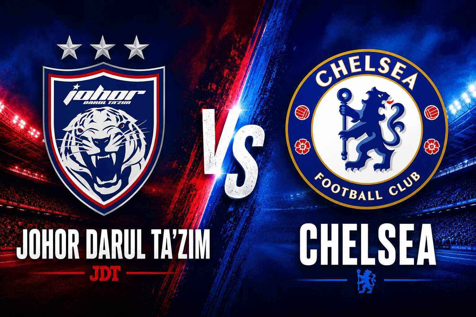Prédiction de football Johor Darul Ta'zim vs Chelsea. Graphique: Văn An