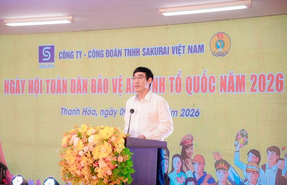 Ông Nguyễn Ngọc Tiến - Trưởng Ban Nội chính Tỉnh ủy Thanh Hóa phát biểu tại chương trình. Ảnh: Công đoàn công ty cung cấp