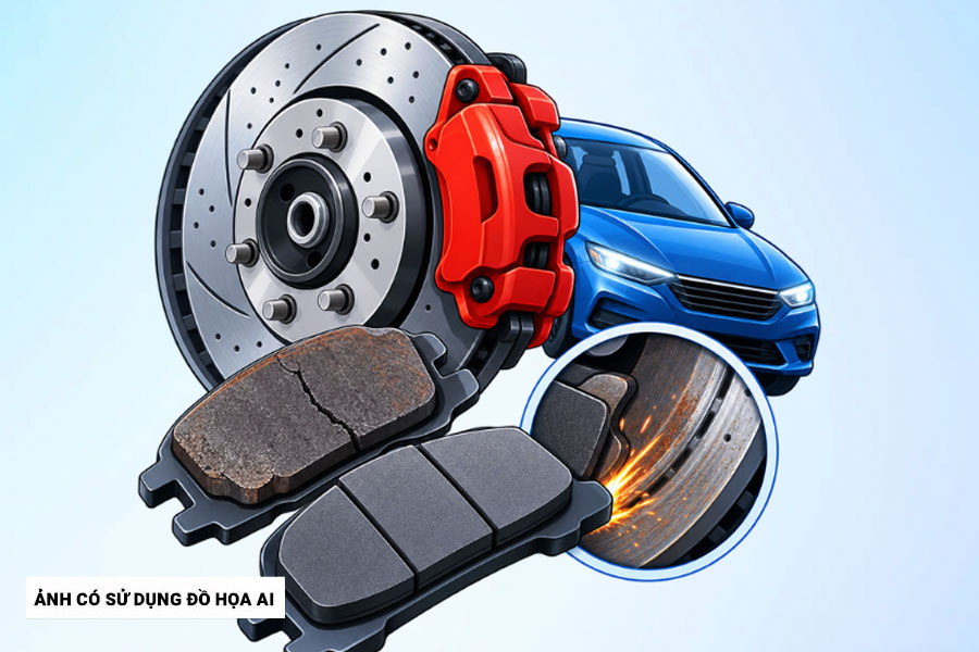Tiếp tục chạy khi phanh ôtô bị mòn, nguy cơ hỏng thêm nhiều bộ phận