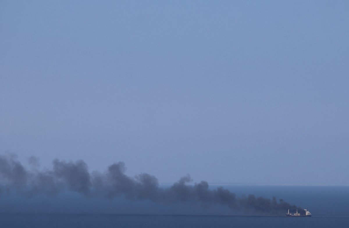 Cargo ship Golden Leo after the missile attack in the Black Sea on July 19. Turkey, a country bordering the Black Sea, has recently expressed concern about widespread conflict in this sea area. Photo: AFP