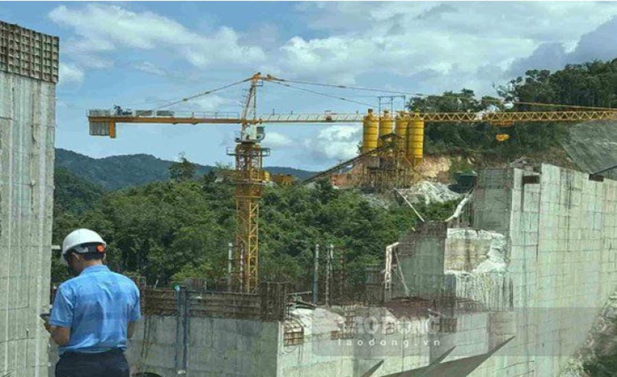 Construction of hydroelectric project in Quang Ngai. Photo: THANH TUAN