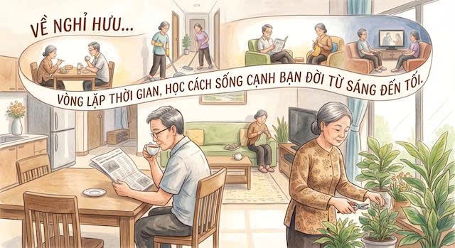 Only after retiring do I know that living with wife and husband all day is not easy. Photo: AI