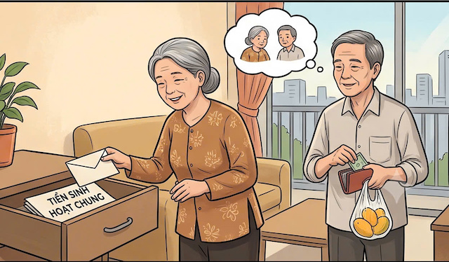 The two spouses living together, one with a pension and the other without, made the family atmosphere somewhat awkward. Photo: AI