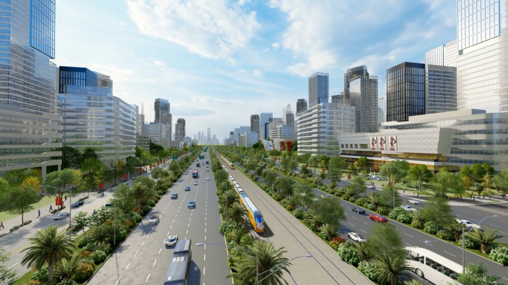 Perspective of the road connecting Gia Binh airport with Hanoi Capital when completed. Photo: Hanoi People's Committee