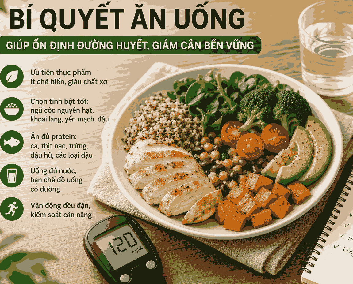 The secret to controlling blood sugar and losing weight lies in choosing low-processed, high-fiber foods... Graphic photo: AI.