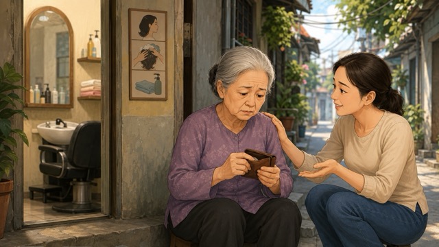 Having a pension, but she is still hesitant about small expenses for herself. Photo: AI