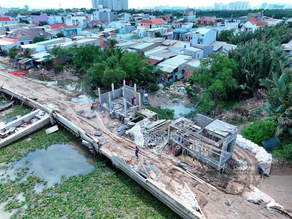 Cống Mương Chuối đạt 95% khối lượng.  Ảnh: Minh Quân