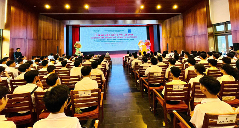 Lễ trao học bổng Vallet năm 2026 tại Gia Lai sáng 1.9.2026. Ảnh: Cổng TTĐT tỉnh Gia Lai