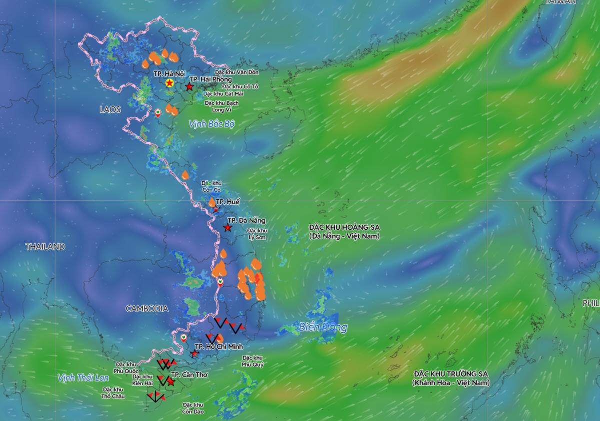 Vietnam Disaster Monitoring Map on the 10th. 9. Photo: Vietnam Disaster Monitoring System