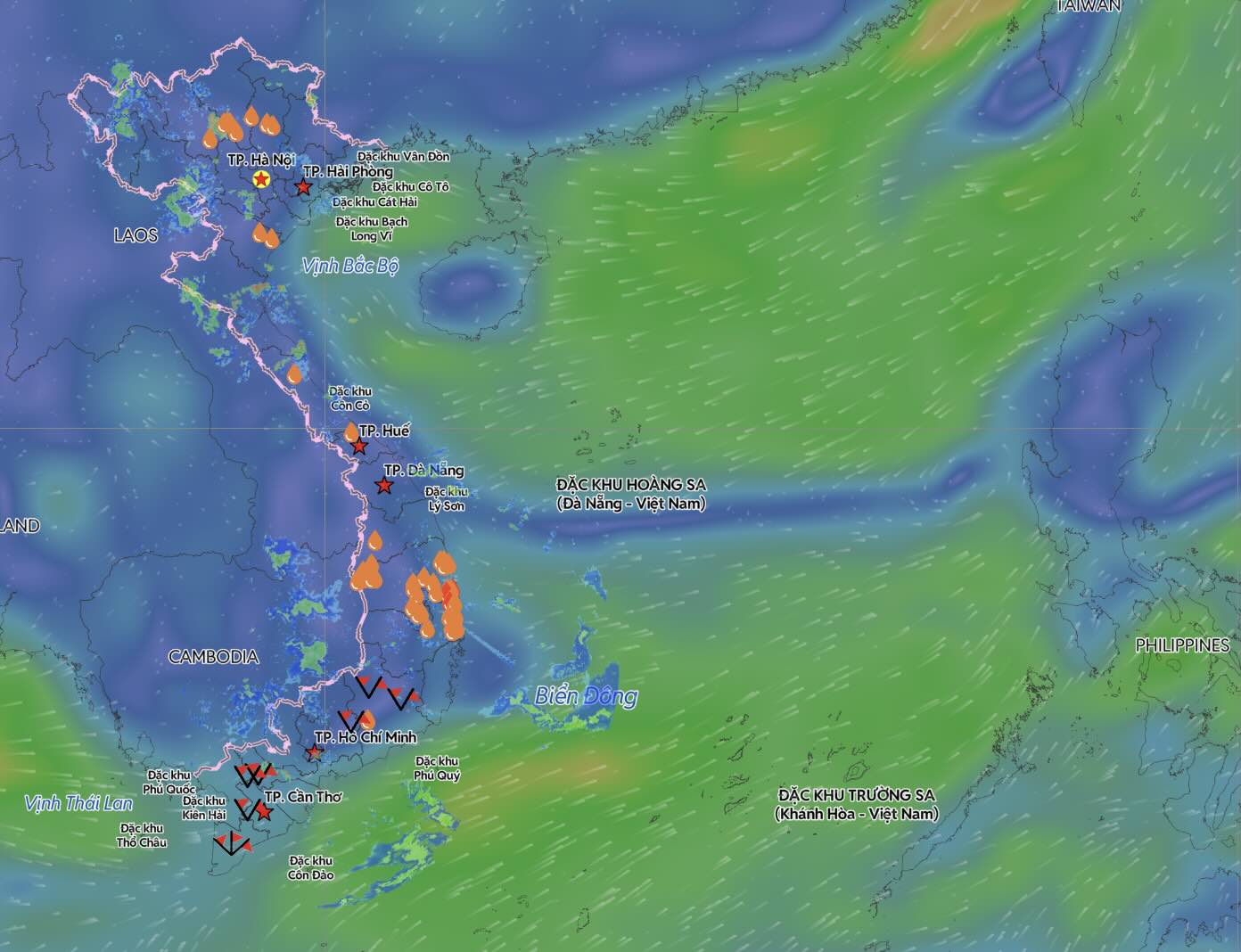 Forecast that the tropical depression in the East Sea is about to strengthen into a tropical depression, with a probability of strengthening into a storm. Photo: Vietnam Disaster Monitoring System