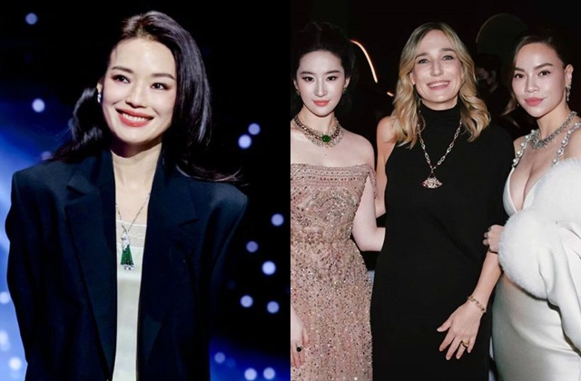 Unlike Liu Yifei, Shu Qi posted a photo taken with Hu Yuxia and Mai Davika when the three attended the event of the Bvlgari brand. Photo Xinhua/Artist provided