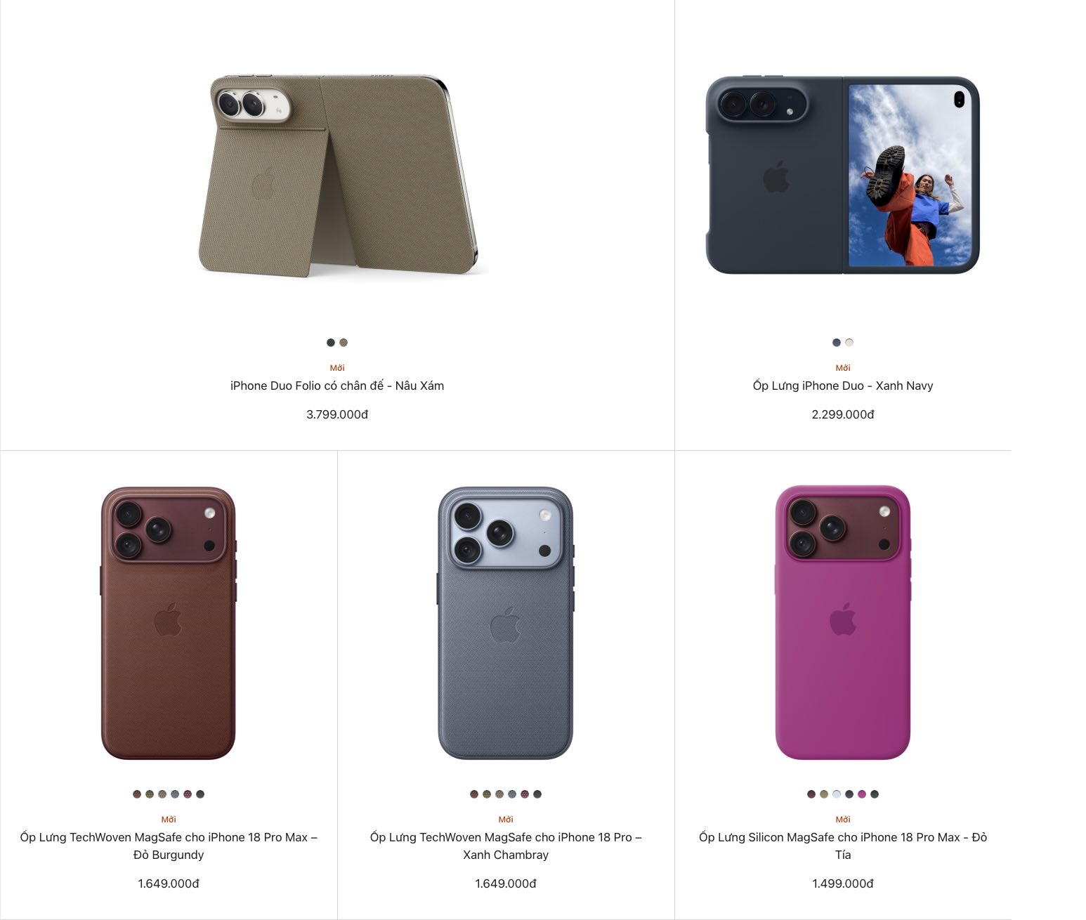 Price list of new accessories for iPhone Duo and iPhone 18 Pro. Photo: Apple