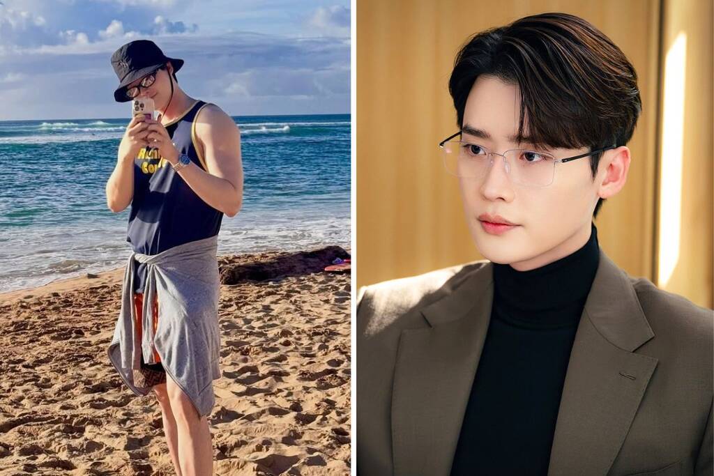 Lee Jong Suk's figure is fuller and more muscular than before. Photo: Lotte