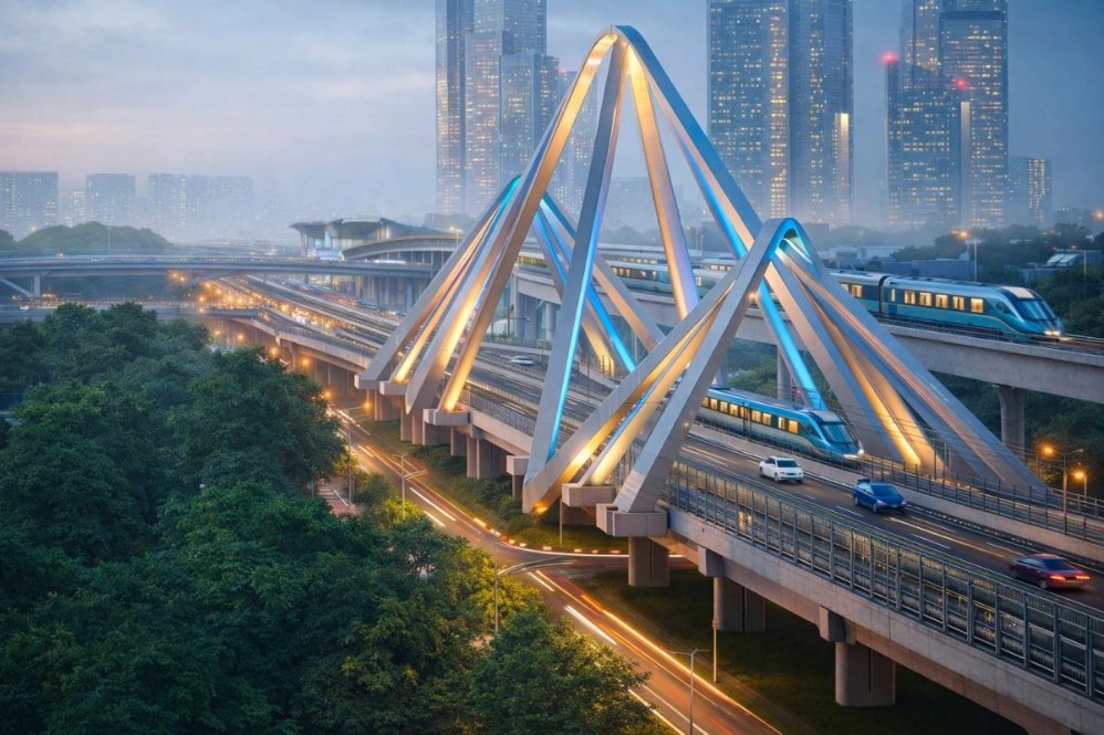 Perspective of the elevated road of the North-South main road upgrade project (Nguyen Huu Tho). Photo: Ho Chi Minh City Department of Construction
