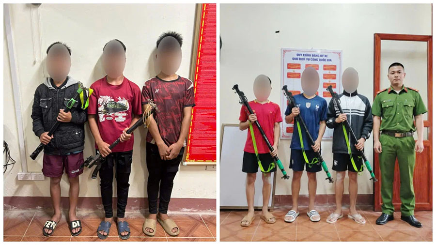 La policía de la comuna de Binh Lu (Lai Chau) intensifica la propaganda y moviliza a los jóvenes y estudiantes para que entreguen "plátanos caseros" para prevenir las peligrosas consecuencias de la nueva tendencia. Foto: Portal de Información Electrónica de la Policía Provincial de Lai Chau