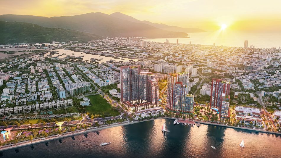 Với vị trí đắc địa ven sông Hàn, tháp Symphony 5 thuộc quần thể Sun Symphony Residence dễ dàng kết nối với các điểm đến trọng yếu của thành phố. Ảnh: Sun Property.