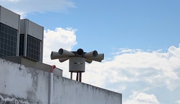 Operating 2 clusters of warning sirens for natural disasters. Photo: Sub-Department of Irrigation and Climate Change of Hue City