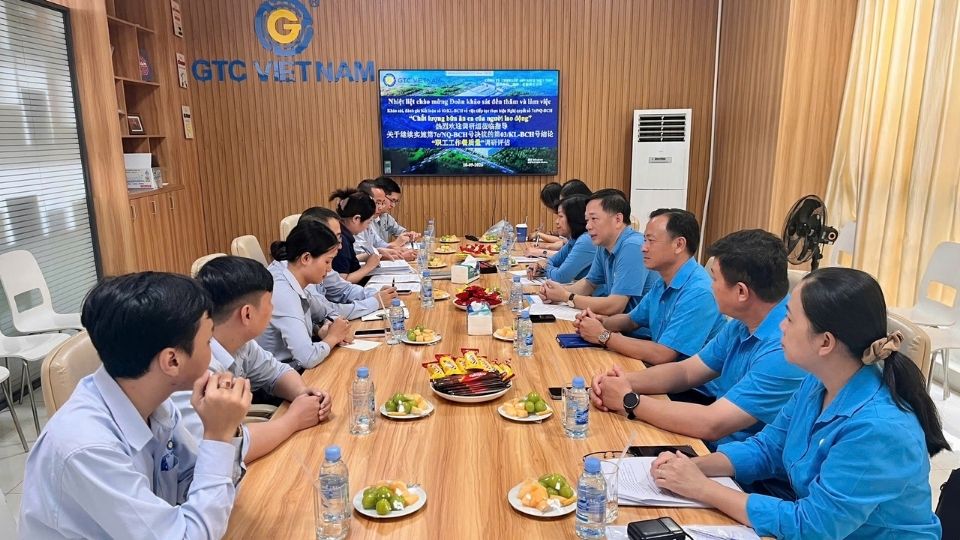 Survey delegation of the Vietnam General Confederation of Labor working with Advance Vietnam Tire Co., Ltd. Photo taken on September 10, 2026 at Advance Vietnam Tire Co., Ltd. Photo: Dong Thap Provincial Labor Federation