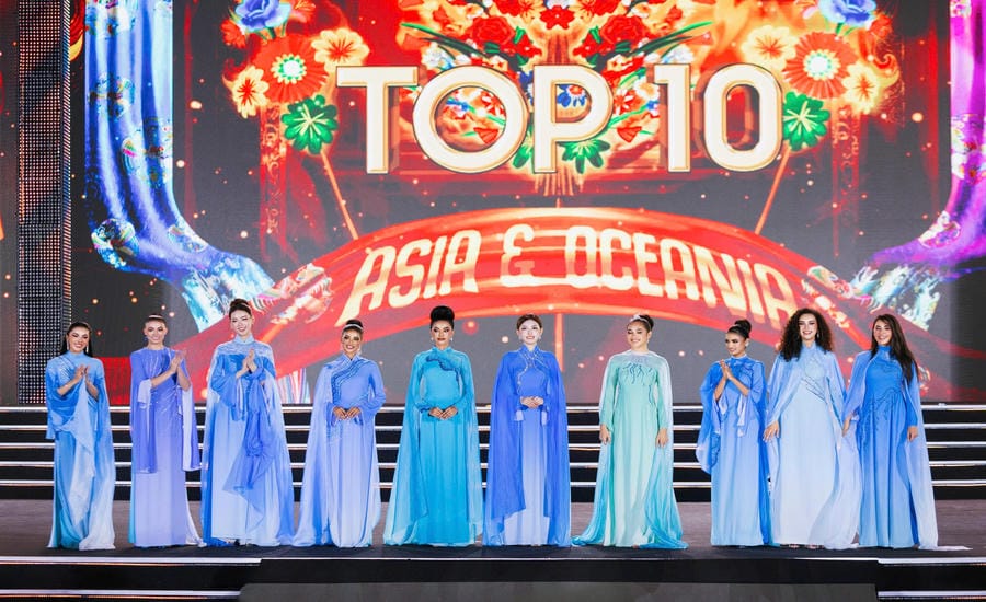 Performance of Vietnamese traditional Ao Dai by contestants. Photo: Sen Vang