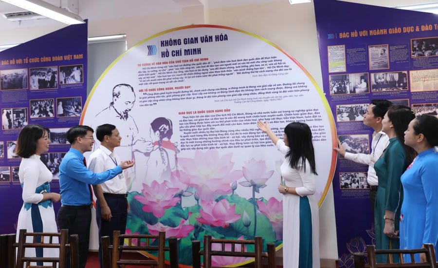 Modèle de l'Espace culturel Hô Chi Minh de l'école primaire Đoàn Khuê. Photo: Bảo Duy
