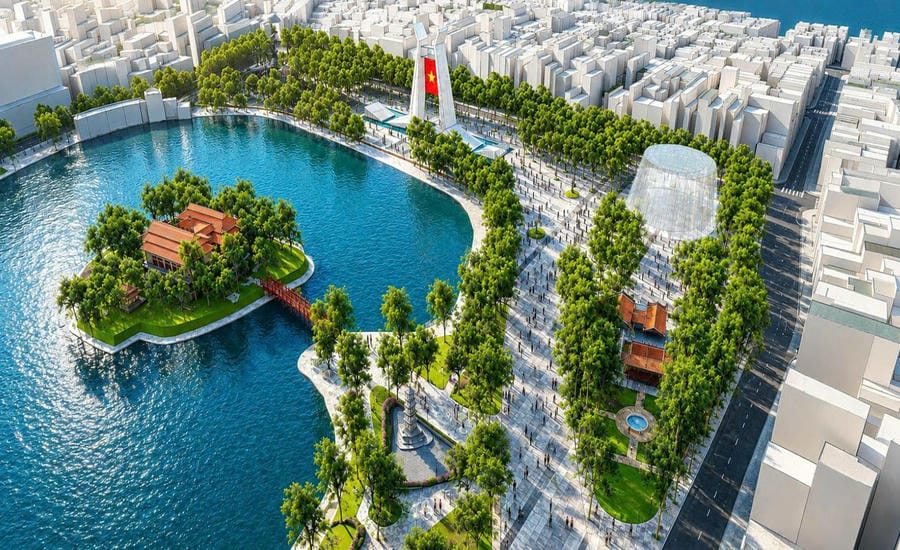 Perspective of the area around Hoan Kiem Lake is being consulted. Photo: Hanoi People's Committee